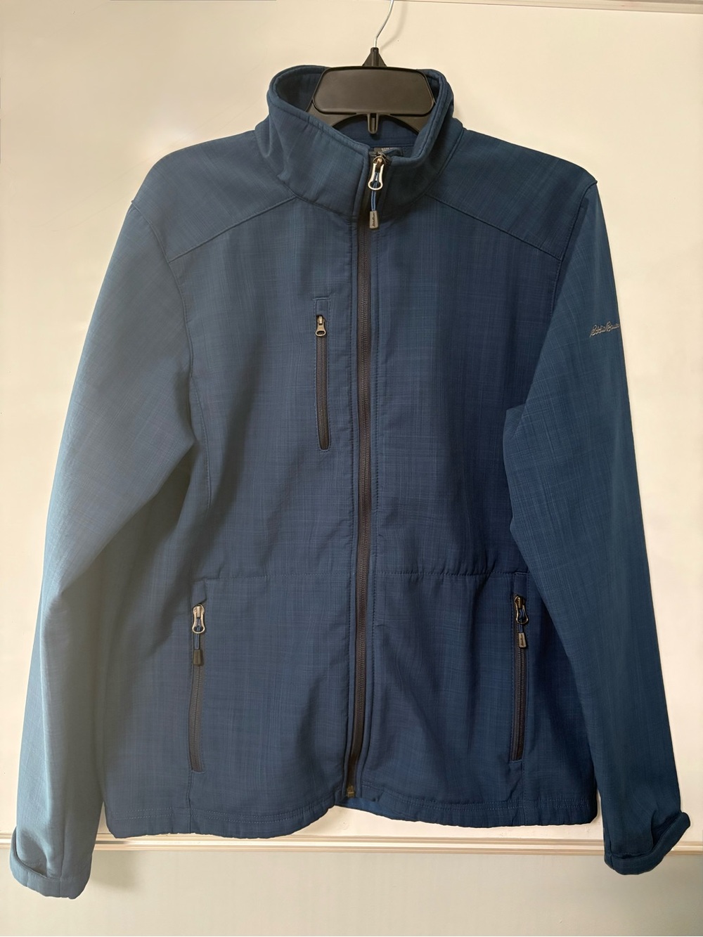 Eddie Bauer Men's Blue Softshell Jacket - Lightweight Zip Front 100% polyester